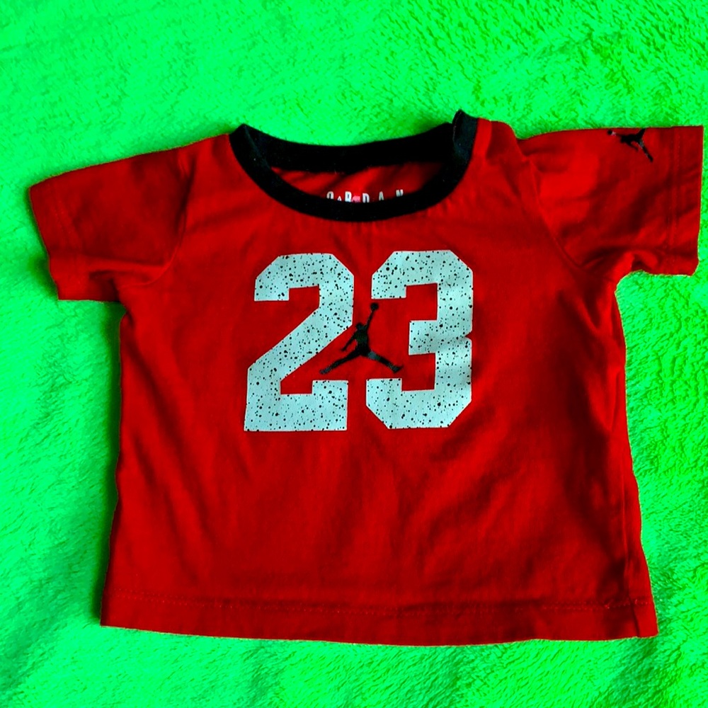 Jordan 3-6 months infants red 100% cotton T-shirt